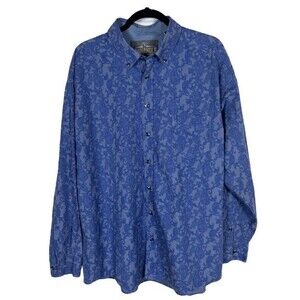 Panhandle Tuf Cooper Performance Shirt Size Large Blue Paisley‎ Print Mens